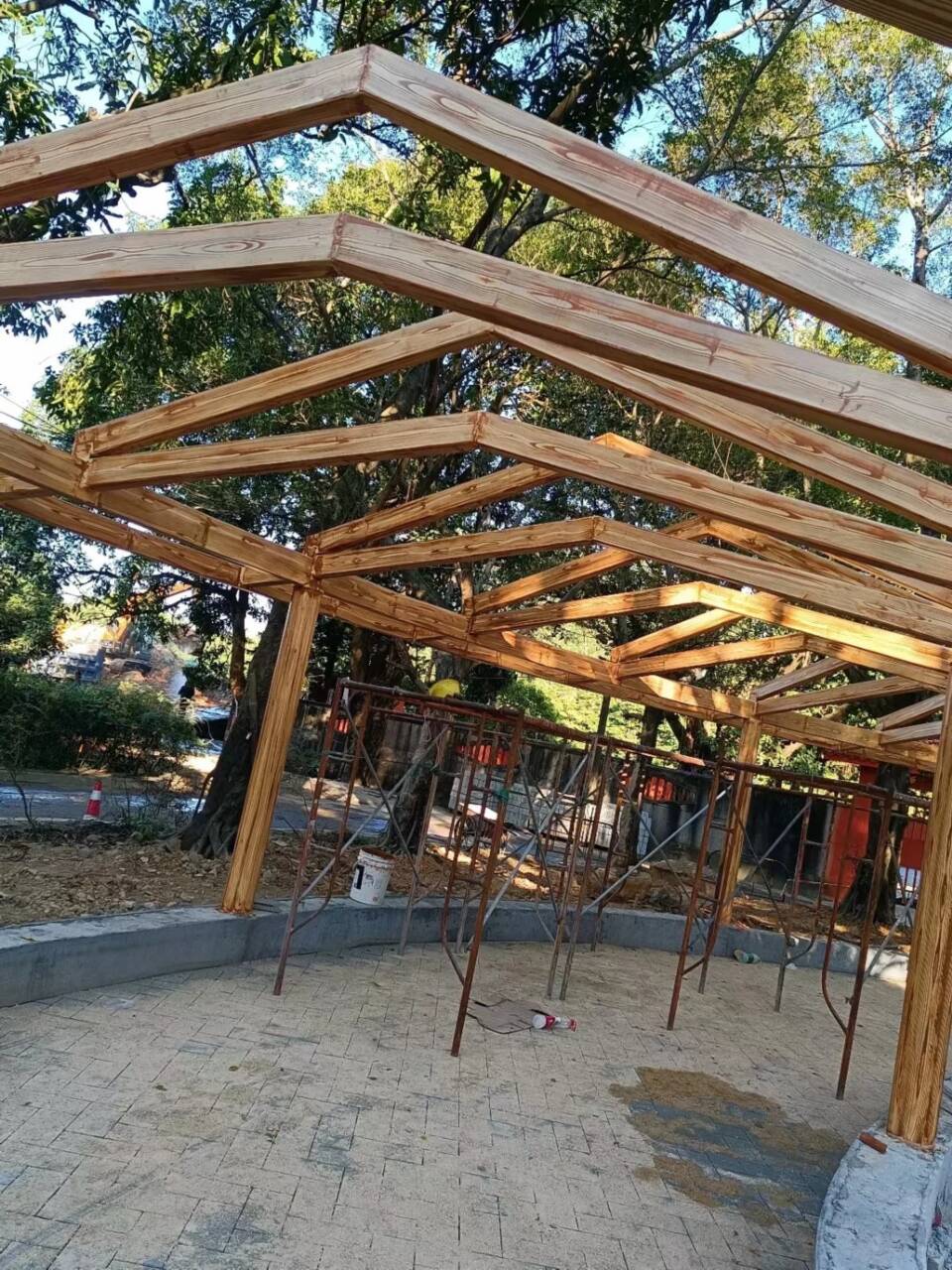 园林建筑木纹漆，内外墙木纹漆，艺术涂料批发施工