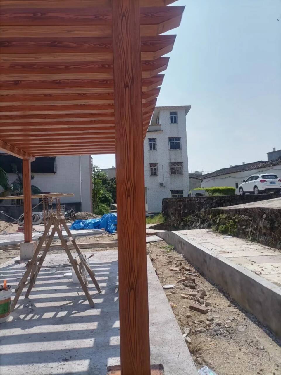 园林建筑木纹漆，内外墙木纹漆，艺术涂料厂家定制